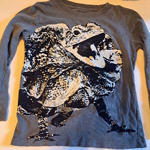 Crewcuts Kids' J. Crew Long Sleeve Lizard T-shirt Glows In The Dark Tee Sz 4-5 - Picture 2 of 6